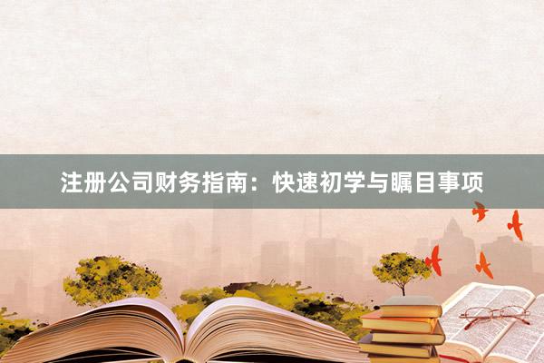 注册公司财务指南：快速初学与瞩目事项
